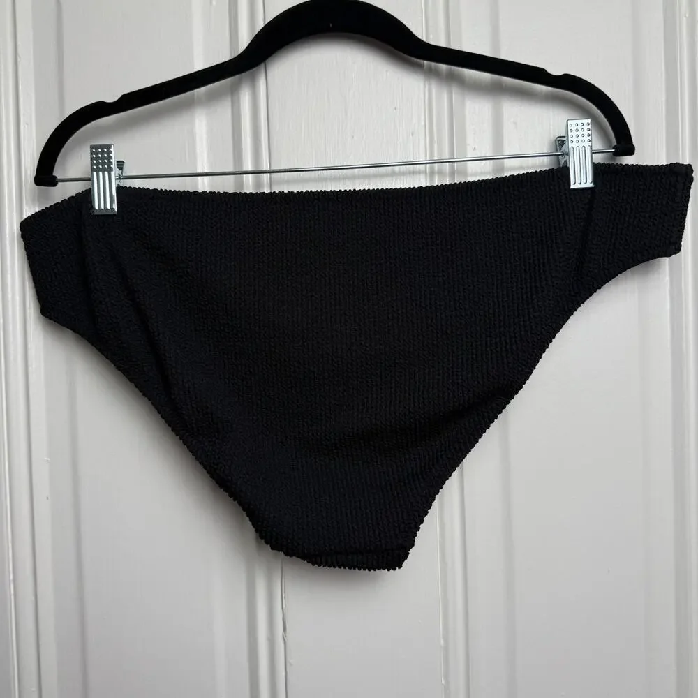 J. Crew Bikini Bottom Womens Black 2XL Textured Hipster Full-Coverage NWT